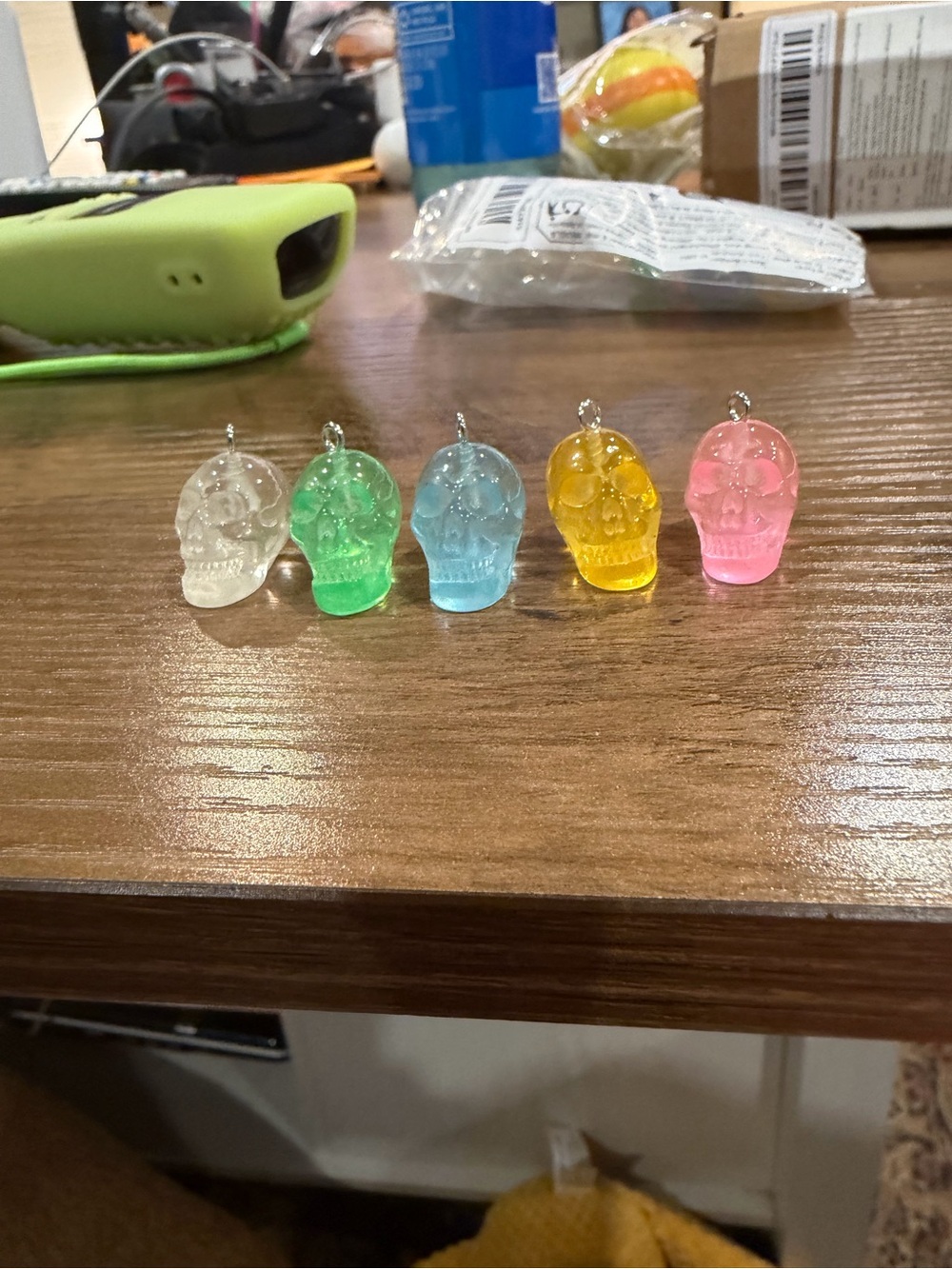 Colored skull pendant lot
